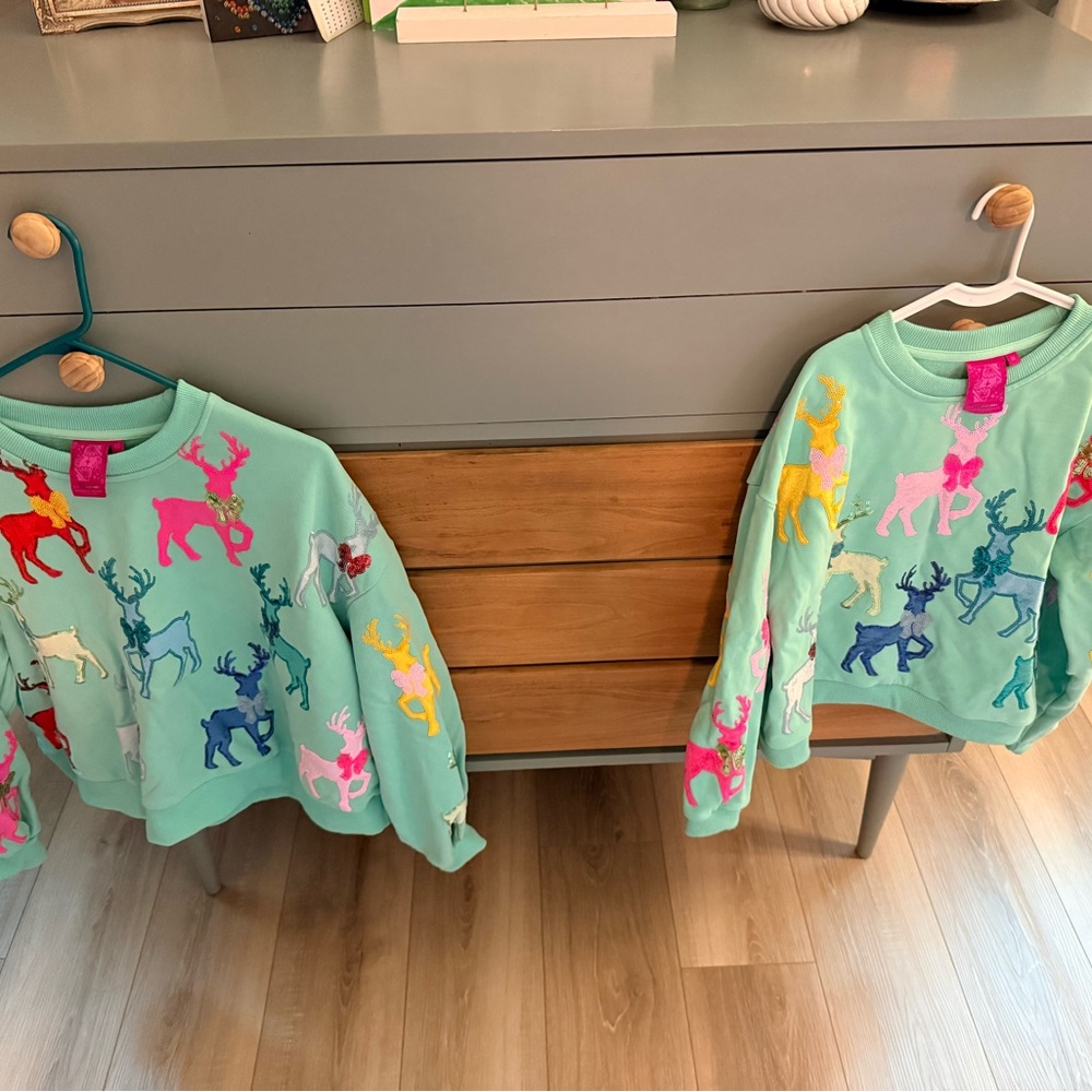 Queen of Sparkles Reindeer Mommy + Me Matching Sweatshirts